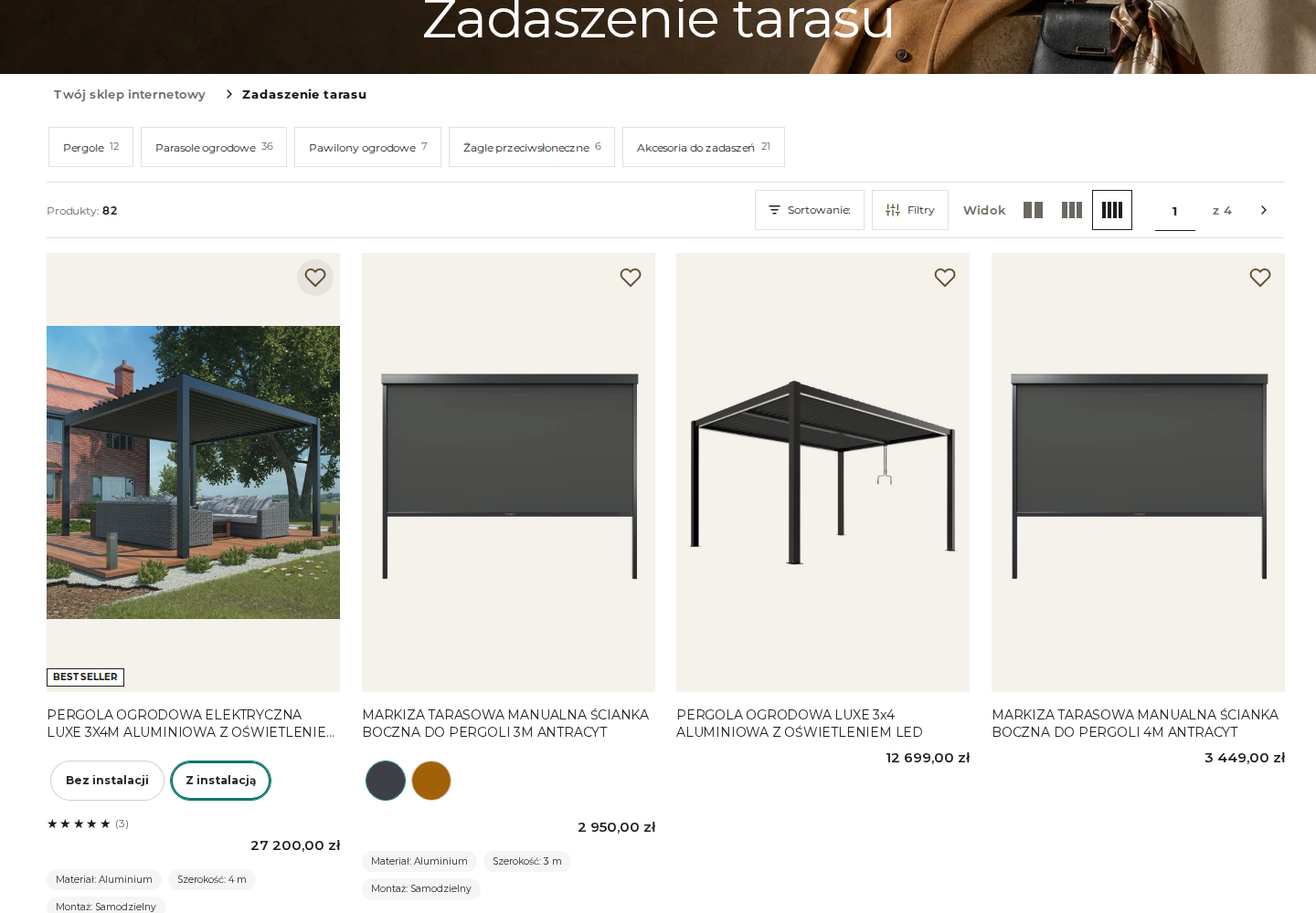 GrowSpecs na liście produktów Shoper Storefront